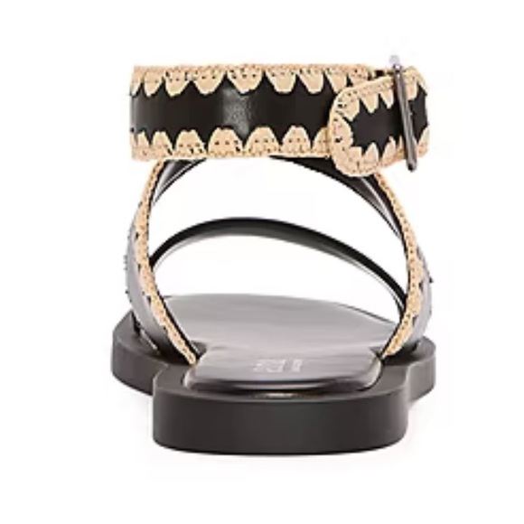 a.n.a Black and Cream Strappy Vest Flat Sandals‎ Size 8M - Picture 3 of 4